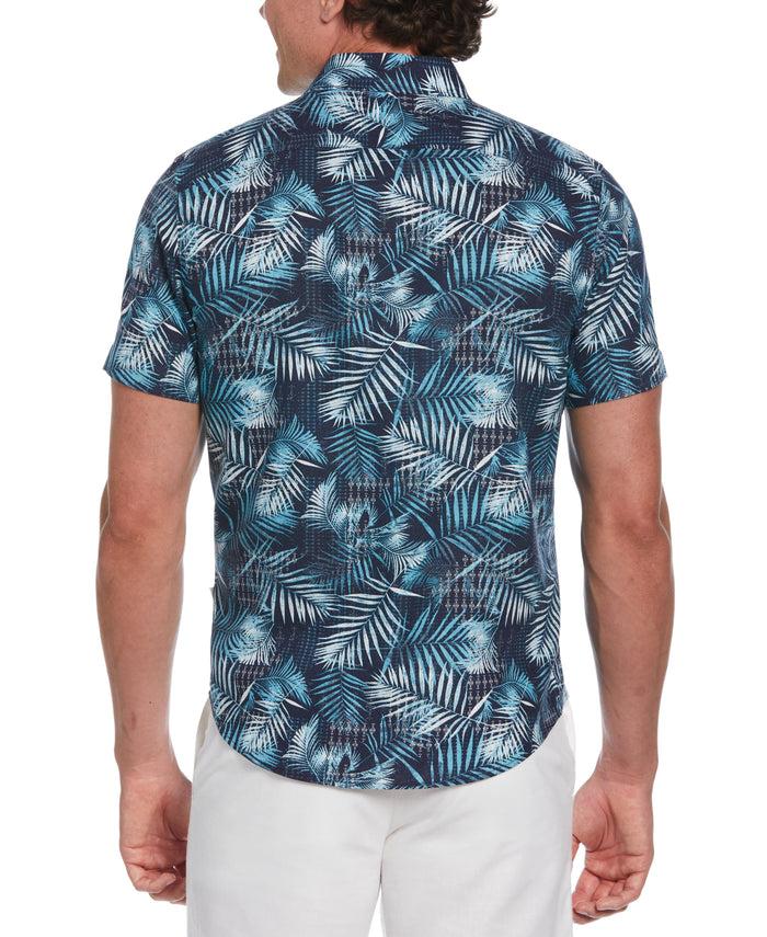Cubavera Abstract Geo Leaf Print Shirt Naval Academy