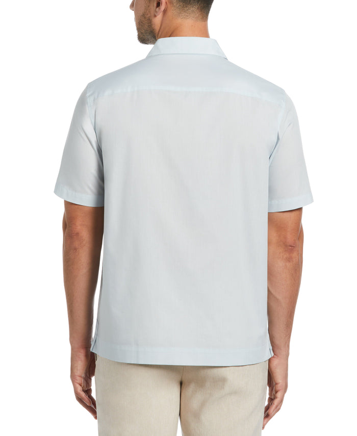 Cubavera Authentic Embroidered Guayabera Shirt Ballad Blue