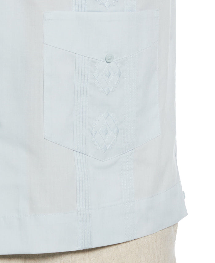 Cubavera Authentic Embroidered Guayabera Shirt Ballad Blue