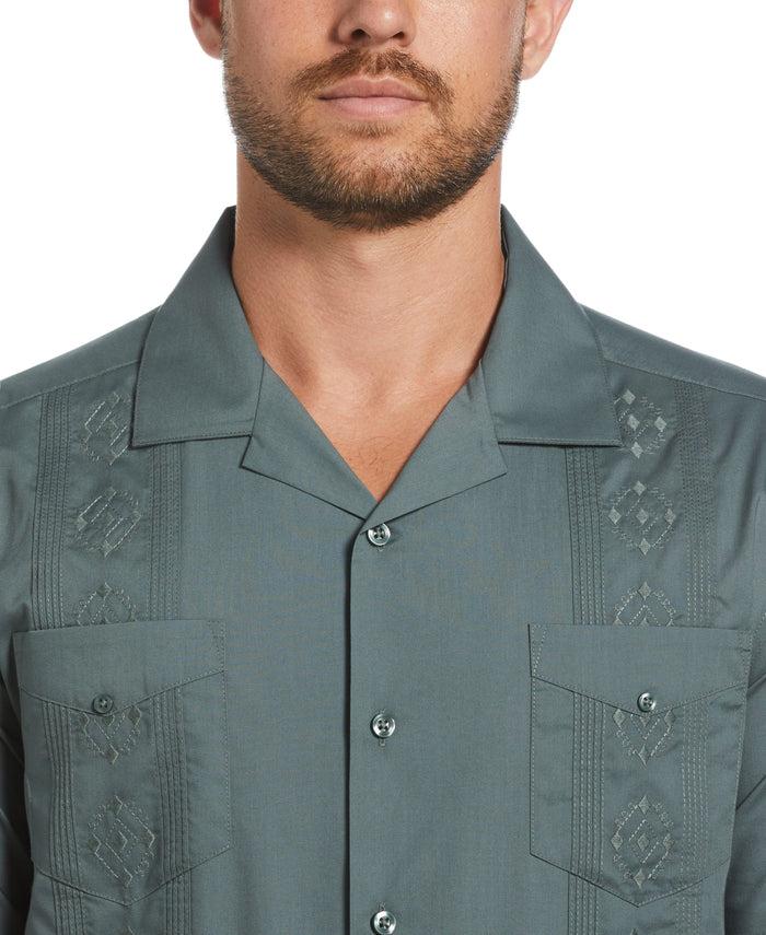 Cubavera Authentic Embroidered Guayabera Shirt Balsam Green