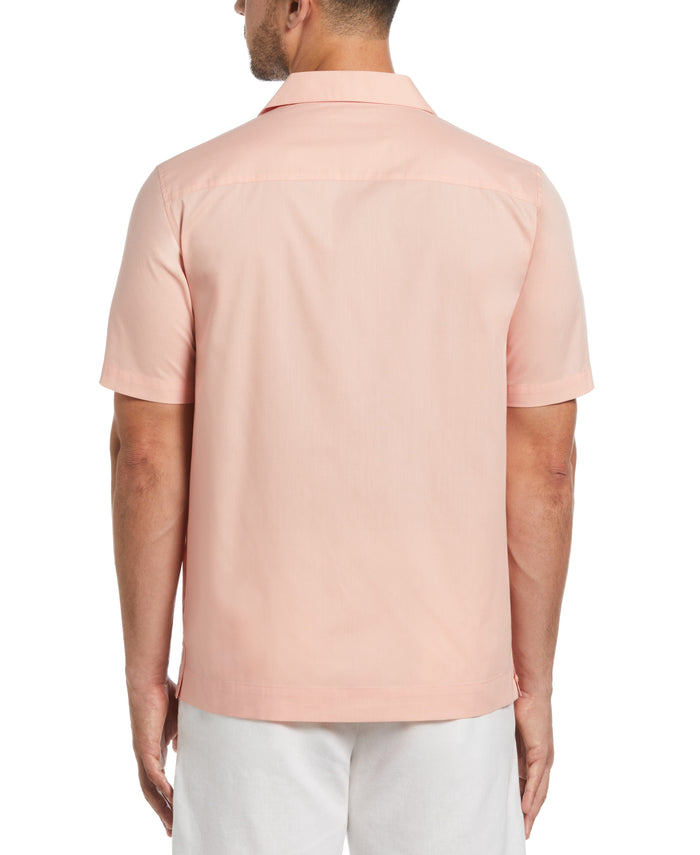 Cubavera Authentic Embroidered Guayabera Shirt Coral Cloud