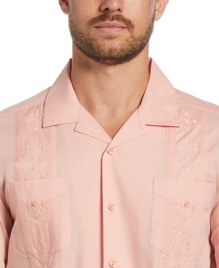 Cubavera Authentic Embroidered Guayabera Shirt Coral Cloud