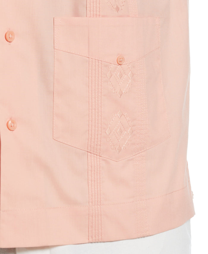 Cubavera Authentic Embroidered Guayabera Shirt Coral Cloud