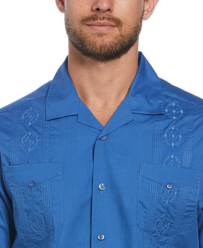 Cubavera Authentic Embroidered Guayabera Shirt Delft