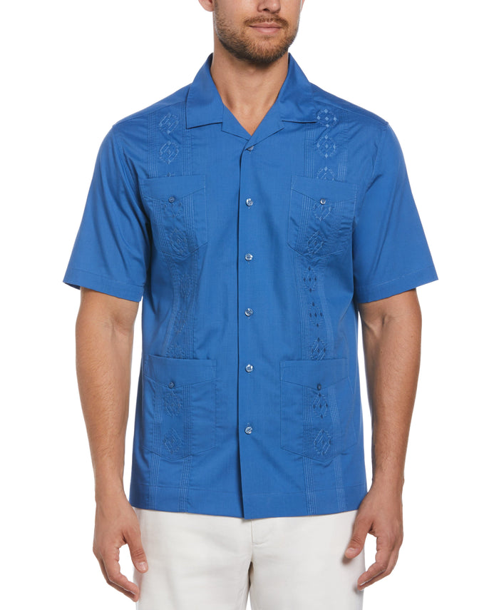 cubavera Authentic Embroidered Guayabera Shirt Delft