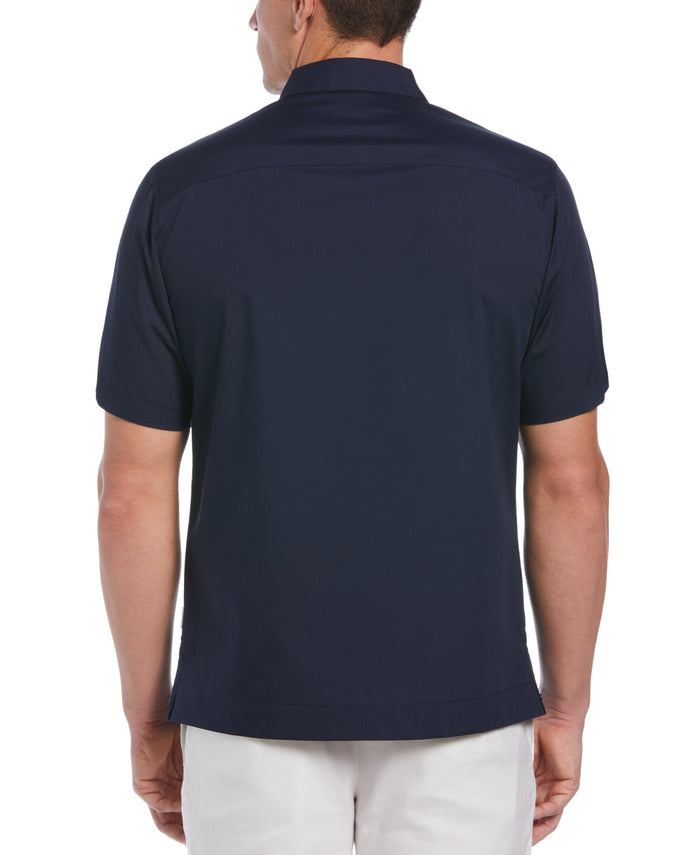 Cubavera Authentic Embroidered Guayabera Shirt Dress Blues