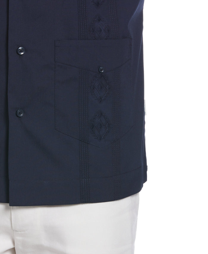 Cubavera Authentic Embroidered Guayabera Shirt Dress Blues