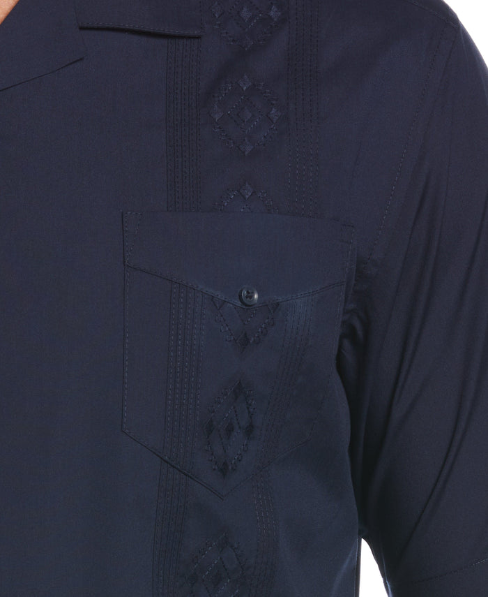 Cubavera Authentic Embroidered Guayabera Shirt Dress Blues