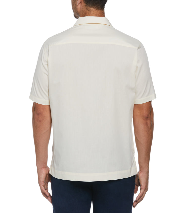 Cubavera Authentic Embroidered Guayabera Shirt Ivory