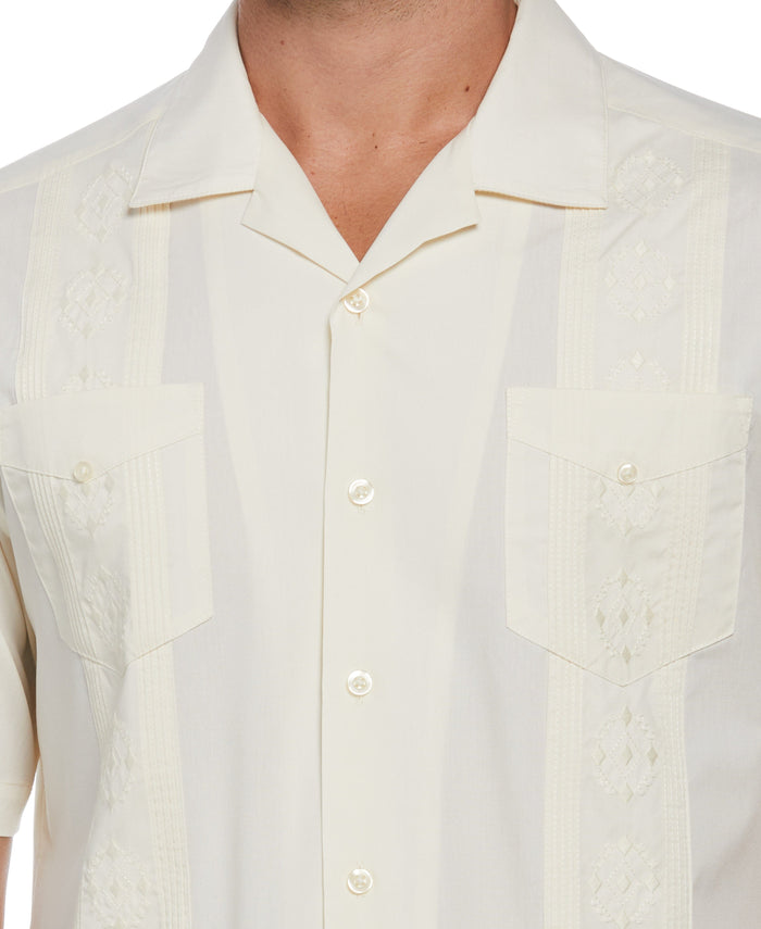 Cubavera Authentic Embroidered Guayabera Shirt Ivory