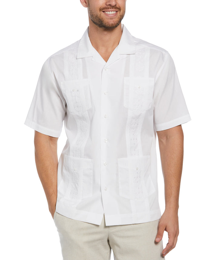 cubavera Authentic Embroidered Guayabera Shirt Pure White