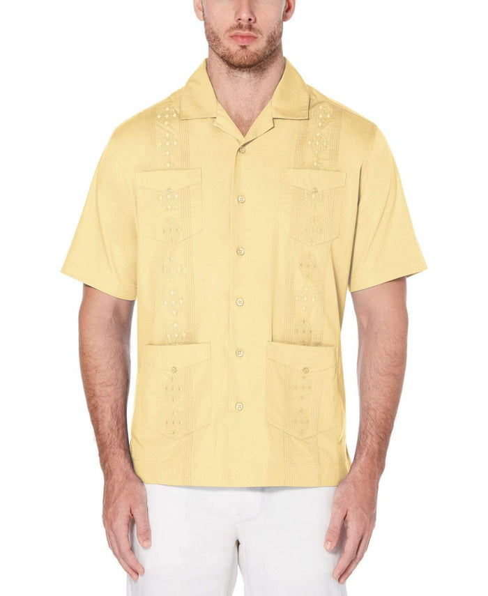 cubavera Authentic Embroidered Guayabera Shirt Sunlight