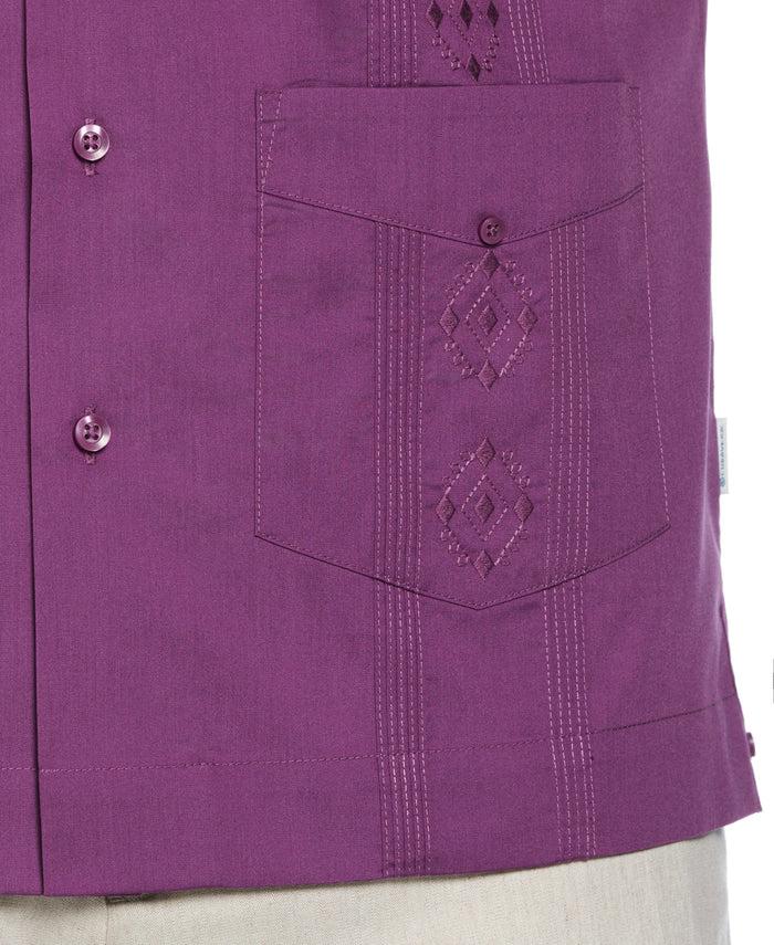 Cubavera Authentic Embroidered Guayabera Shirt Sunset Purple