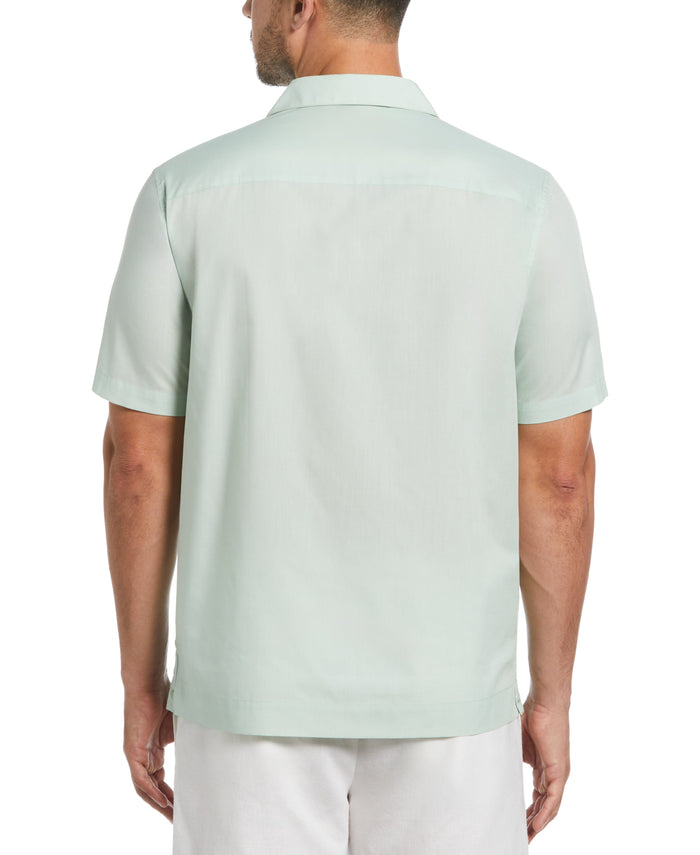 Cubavera Authentic Embroidered Guayabera Shirt Surf Spray