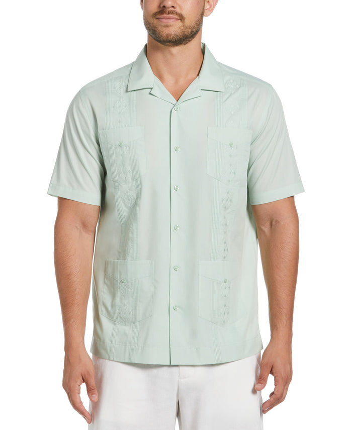 cubavera Authentic Embroidered Guayabera Shirt Surf Spray