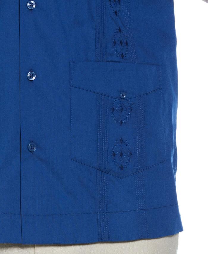 Cubavera Authentic Embroidered Guayabera Shirt True Blue