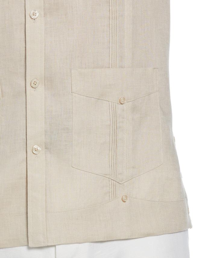 Cubavera Big & Tall 100% Linen Classic Guayabera Shirt - Long Sleeve Natural Linen