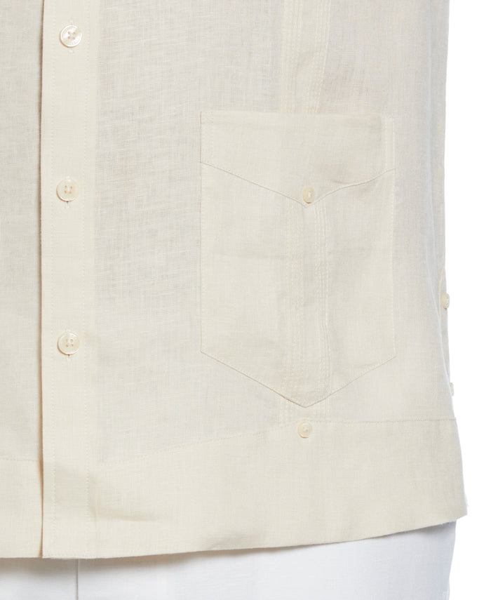 Cubavera Big & Tall 100% Linen Classic Guayabera Shirt - Long Sleeve Whitecap Gray