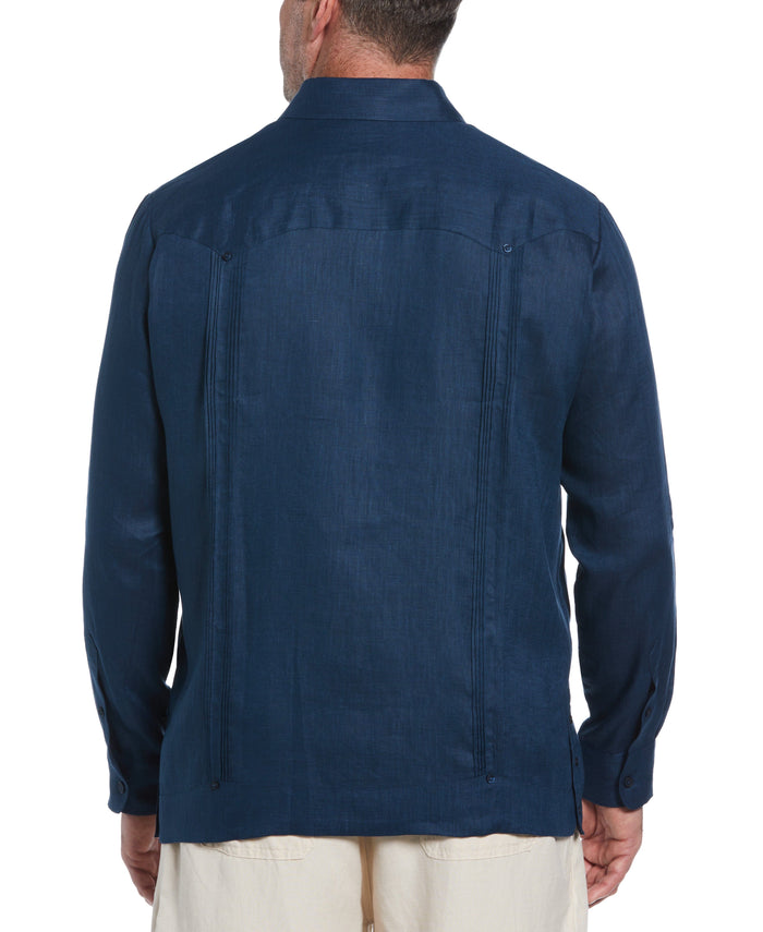 Cubavera Big & Tall 100% Linen Classic Guayabera Shirt - Long Sleeve Titan