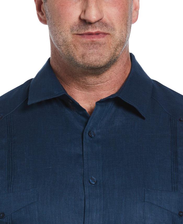 Cubavera Big & Tall 100% Linen Classic Guayabera Shirt - Long Sleeve Titan