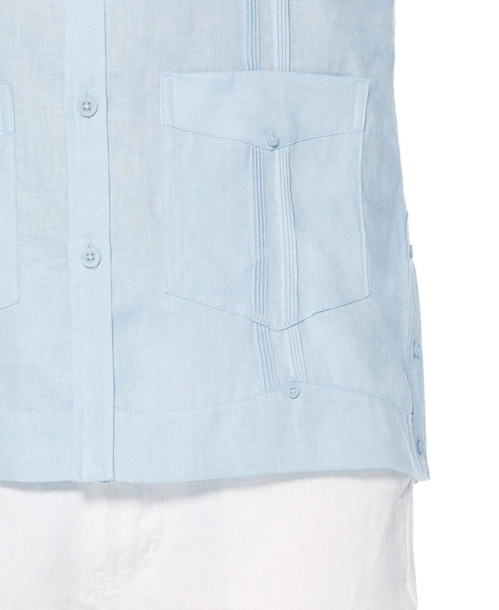 Cubavera Big & Tall 100% Linen Classic Guayabera Shirt - Long Sleeve Cashmere Blue