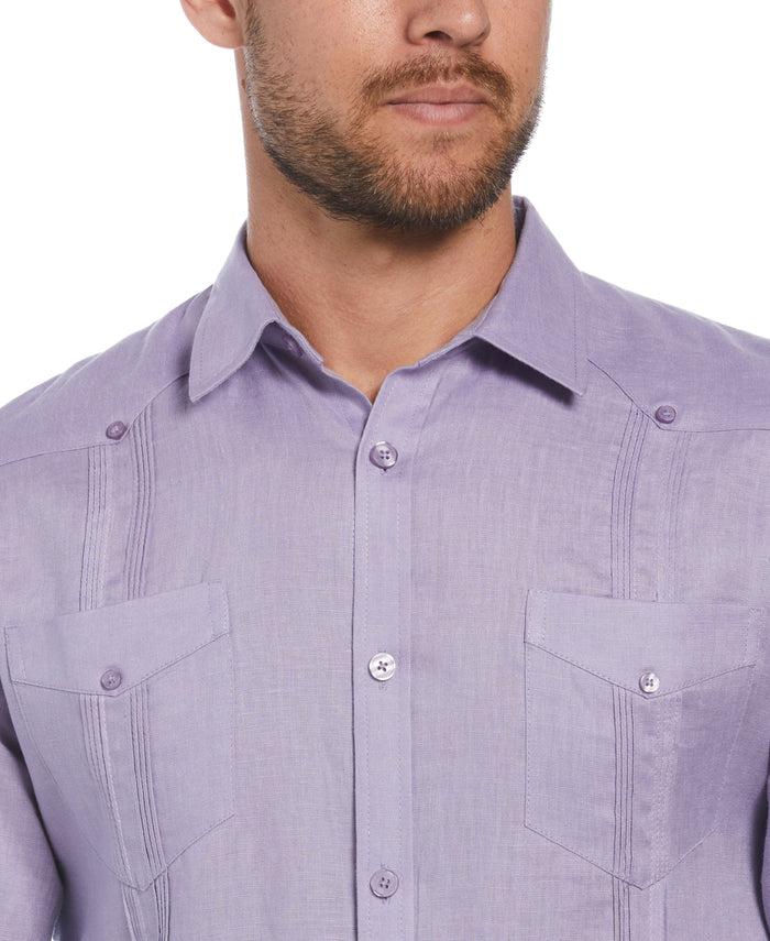 Cubavera Big & Tall 100% Linen Classic Guayabera Shirt - Long Sleeve Heirloom Lilac