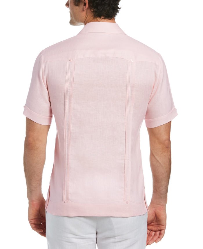 Cubavera Big & Tall 100% Linen Classic Guayabera Shirt - Short Sleeve Pink Dogwood