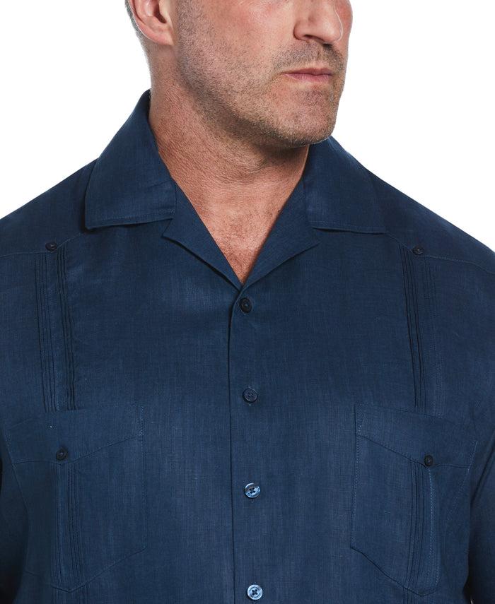 Cubavera Big & Tall 100% Linen Classic Guayabera Shirt - Short Sleeve Titan