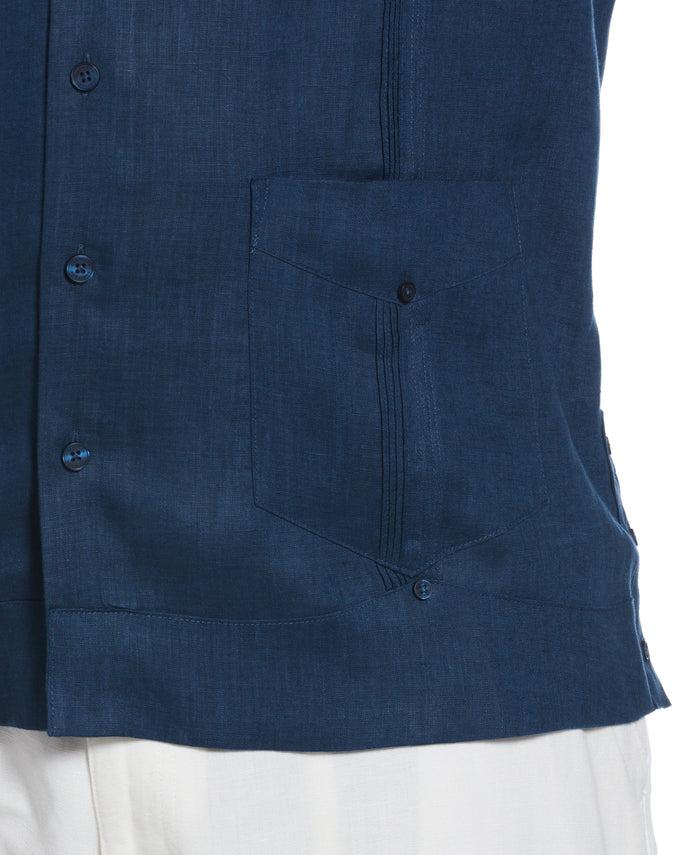 Cubavera Big & Tall 100% Linen Classic Guayabera Shirt - Short Sleeve Titan