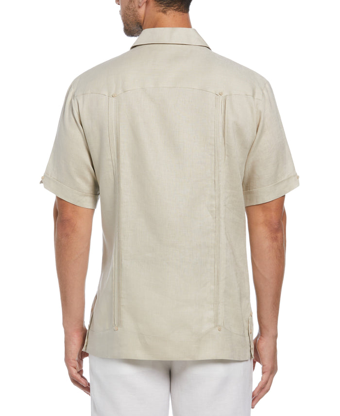 Cubavera Big & Tall 100% Linen Classic Guayabera Shirt - Short Sleeve Natural Linen