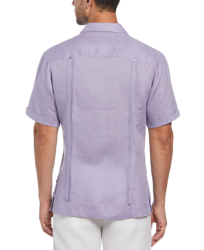 Cubavera Big & Tall 100% Linen Classic Guayabera Shirt - Short Sleeve Heirloom Lilac