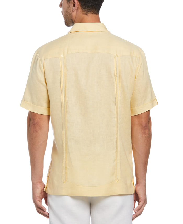 Cubavera Big & Tall 100% Linen Classic Guayabera Shirt - Short Sleeve Banana Crepe