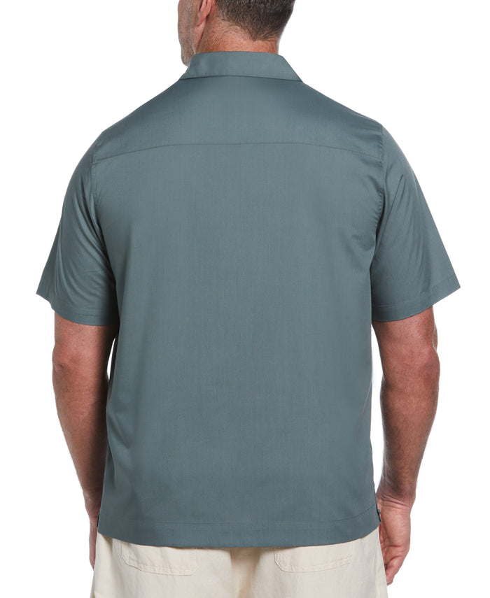 Cubavera Big & Tall Authentic Embroidered Guayabera Shirt Balsam Green