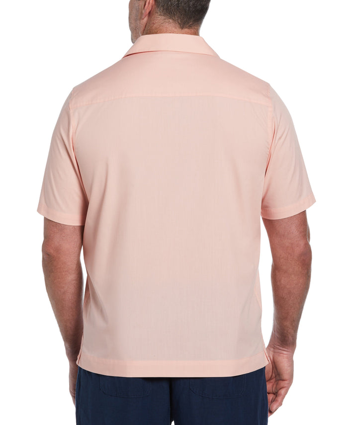 Cubavera Big & Tall Authentic Embroidered Guayabera Shirt Coral Cloud