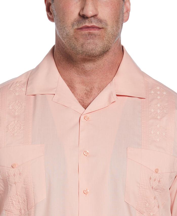 Cubavera Big & Tall Authentic Embroidered Guayabera Shirt Coral Cloud