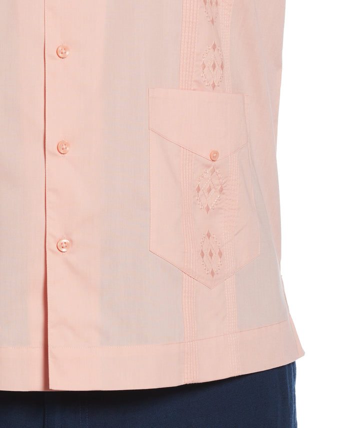 Cubavera Big & Tall Authentic Embroidered Guayabera Shirt Coral Cloud