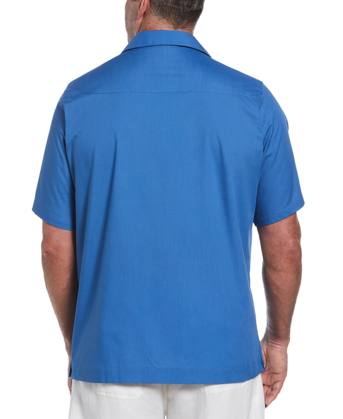 Cubavera Big & Tall Authentic Embroidered Guayabera Shirt Delft