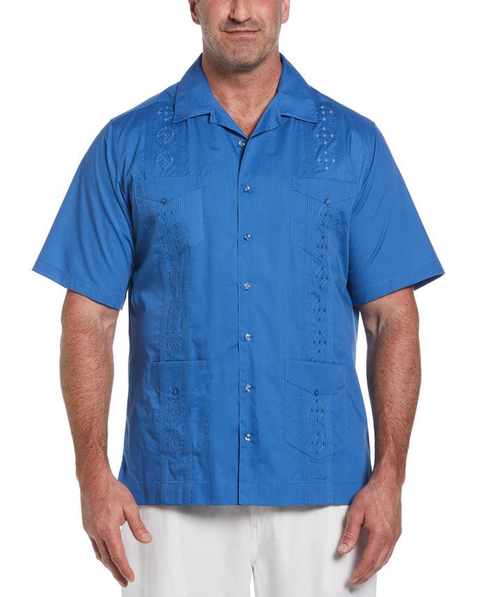 cubavera Big & Tall Authentic Embroidered Guayabera Shirt Delft