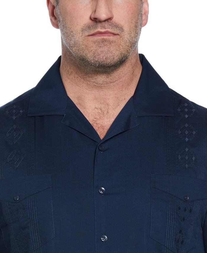 Cubavera Big & Tall Authentic Embroidered Guayabera Shirt Dress Blues