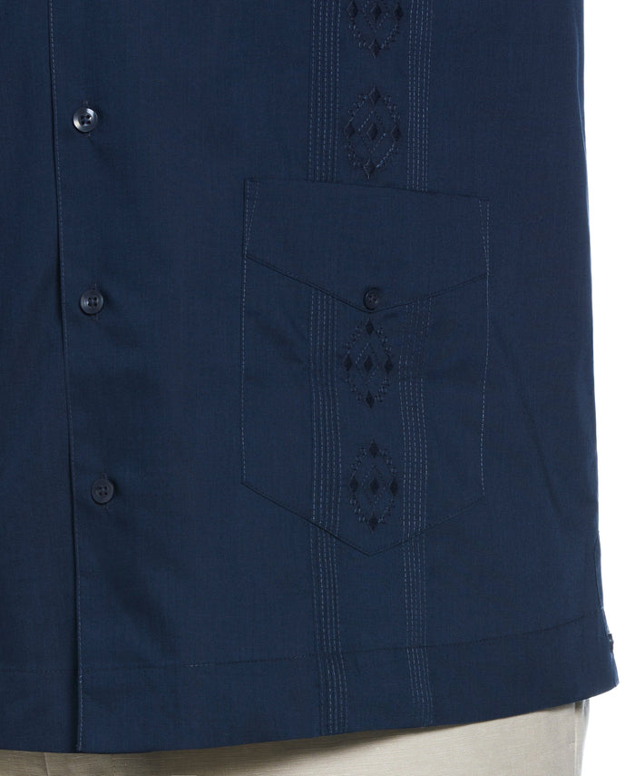 Cubavera Big & Tall Authentic Embroidered Guayabera Shirt Dress Blues