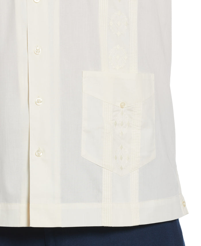 Cubavera Big & Tall Authentic Embroidered Guayabera Shirt Ivory