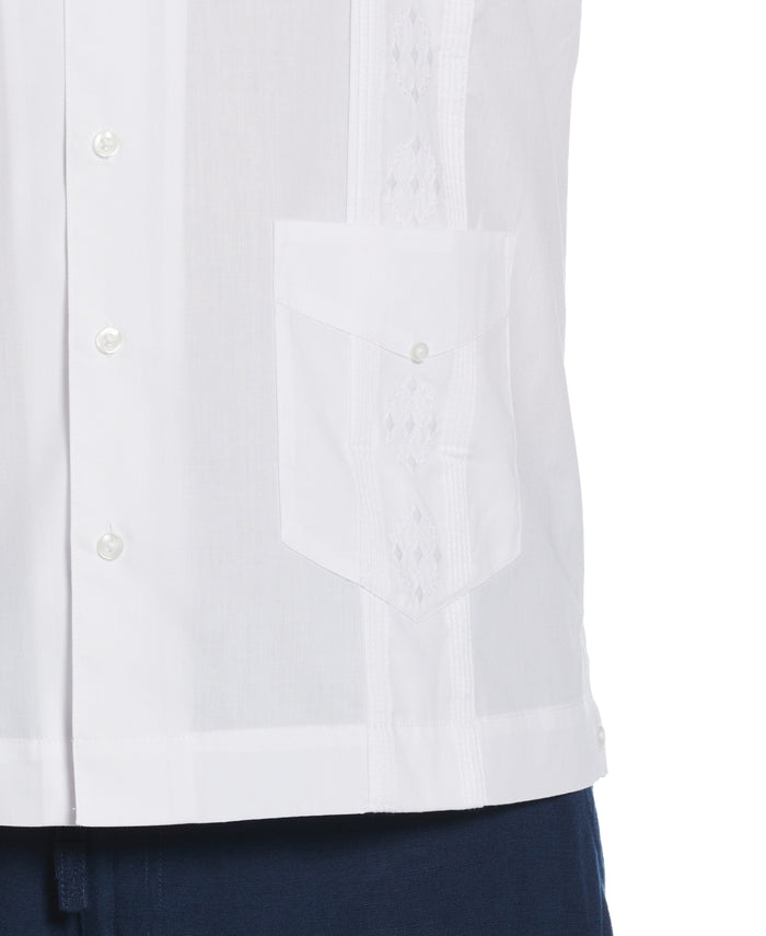 Cubavera Big & Tall Authentic Embroidered Guayabera Shirt Pure White