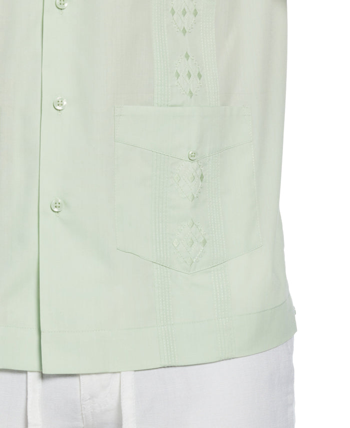 Cubavera Big & Tall Authentic Embroidered Guayabera Shirt Seacrest