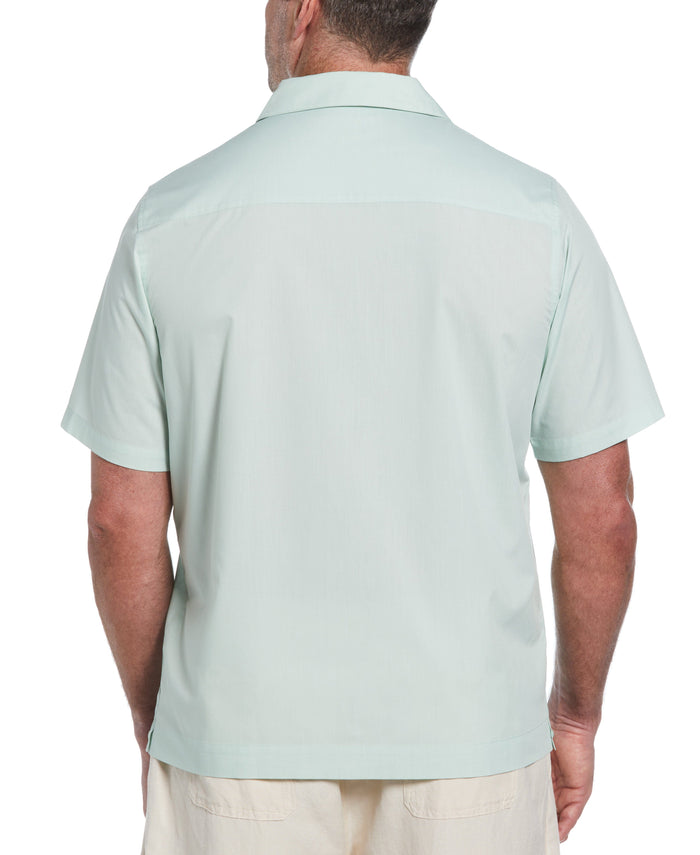 Cubavera Big & Tall Authentic Embroidered Guayabera Shirt Surf Spray