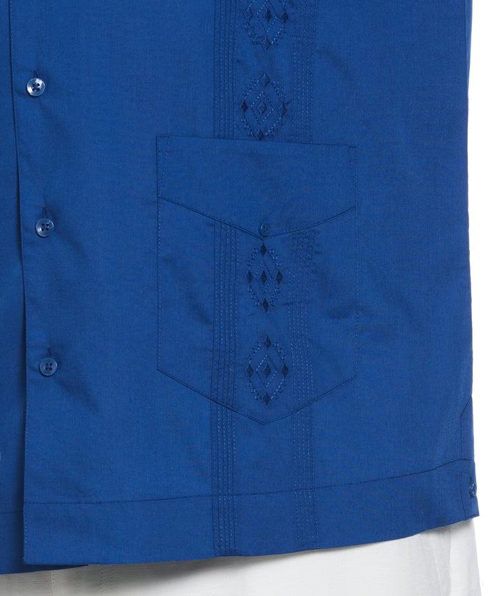 Cubavera Big & Tall Authentic Embroidered Guayabera Shirt True Blue