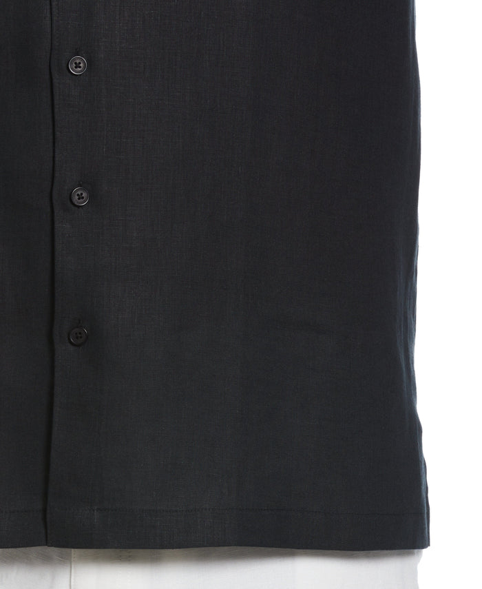 Cubavera Big & Tall Classic Linen Solid Shirt Jet Black