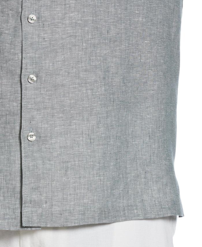 Cubavera Big & Tall Classic Two-Tone Linen Shirt Balsam Green