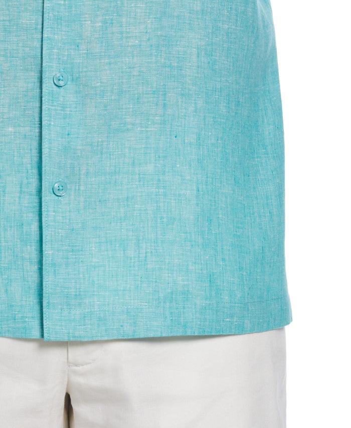 Cubavera Big & Tall Classic Two-Tone Linen Shirt Baltic