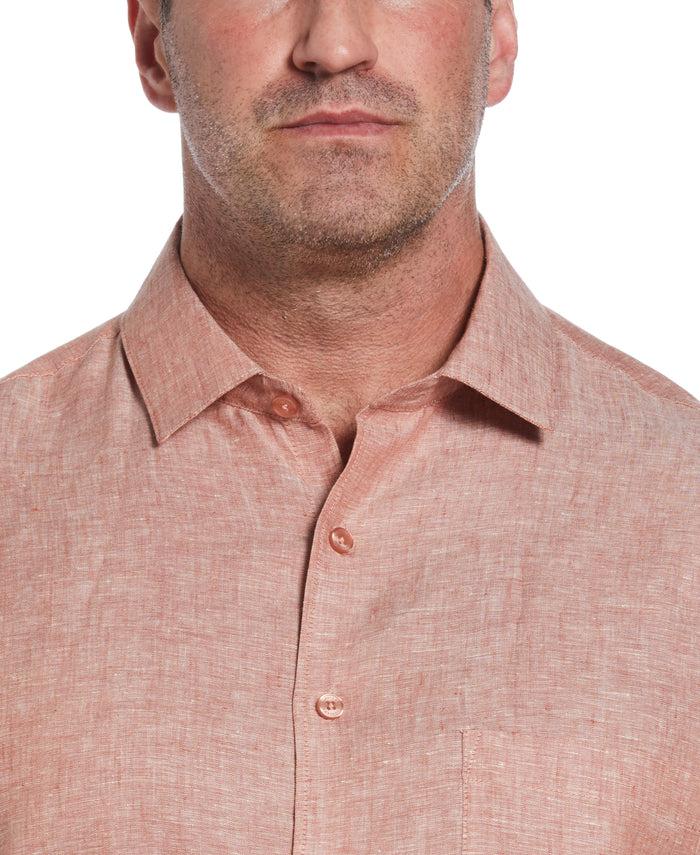 Cubavera Big & Tall Classic Two-Tone Linen Shirt Chutney