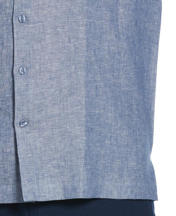Cubavera Big & Tall Classic Two-Tone Linen Shirt Ensign Blue